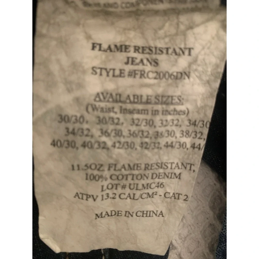 Men's Titicaca Flame‎ Retardant Jeans 44 x 30 Fire Resistant Blue Denim 4